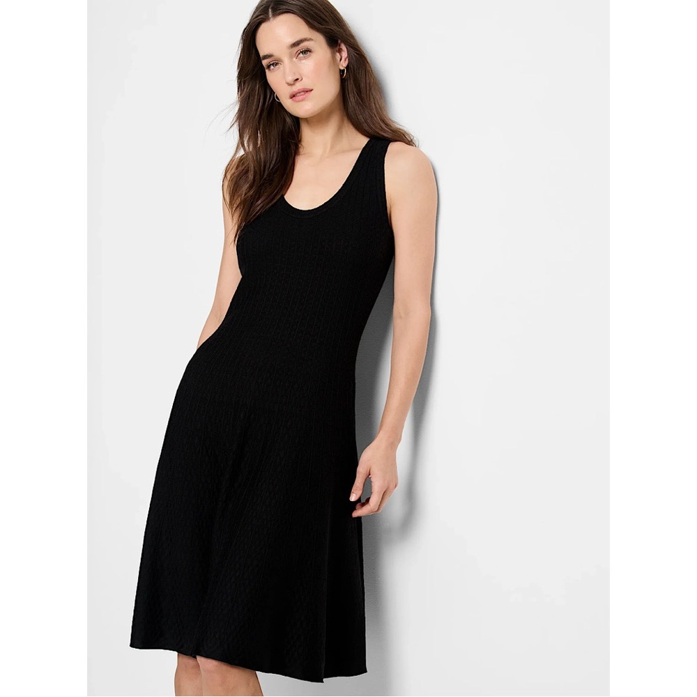 Nic+Zoe TWIRL KNIT DRESS knee-length Black LARGE
